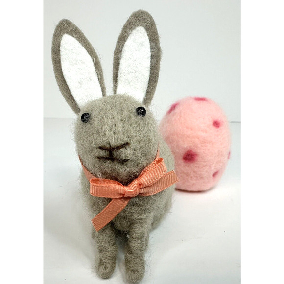 Spritz Mini Felt Bunny Rabbit &‎ Egg Spring Easter Decor Polka Dot 2 Pack NEW - Picture 7 of 9